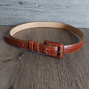 Brighton Croc Print Leather Belt 34